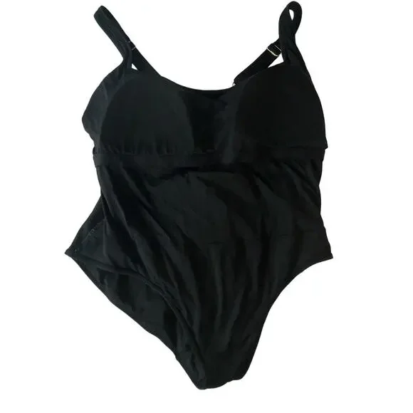 Anne Cole Classic Square Neck One-Piece black 16W - Picture 7 of 11